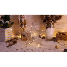 Tracon LED karácsonyi csillag 20LED hálós arany, fém, elemes