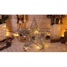 Tracon LED karácsonyi csillag 20LED hálós ezüst, fém, elemes